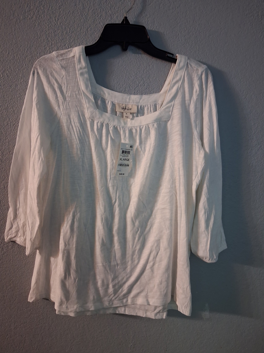 Style & Co. White Scoop Neck Women's Blouse